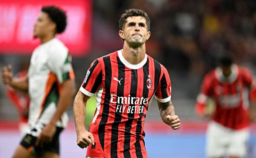 Milan: Pulisic rischia un mese di stop. In dubbio per la Roma