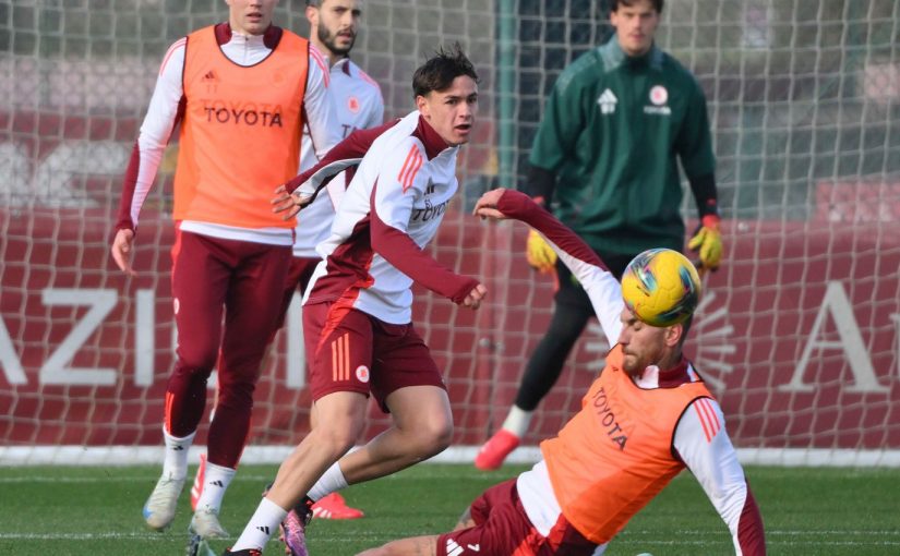 Trigoria: seduta in vista del Genoa. Esercitazione sui tiri in porta, out Cristante (FOTO E VIDEO)