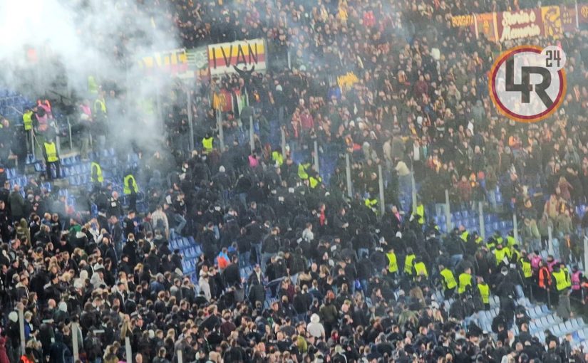 Roma-Eintracht, disordini all’Olimpico: tifosi tedeschi cercano di entrare in contatto con la Curva Nord (FOTO)