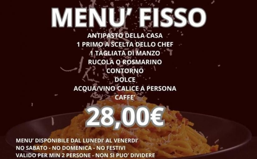 Da Baffo! Nuovo menù fisso, sconto laroma24.it: con 28 euro hai tutto!