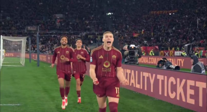 VIDEO – Roma-Como, Dovbyk in gol: l’attaccante esulta e l’Olimpico esplode di gioia