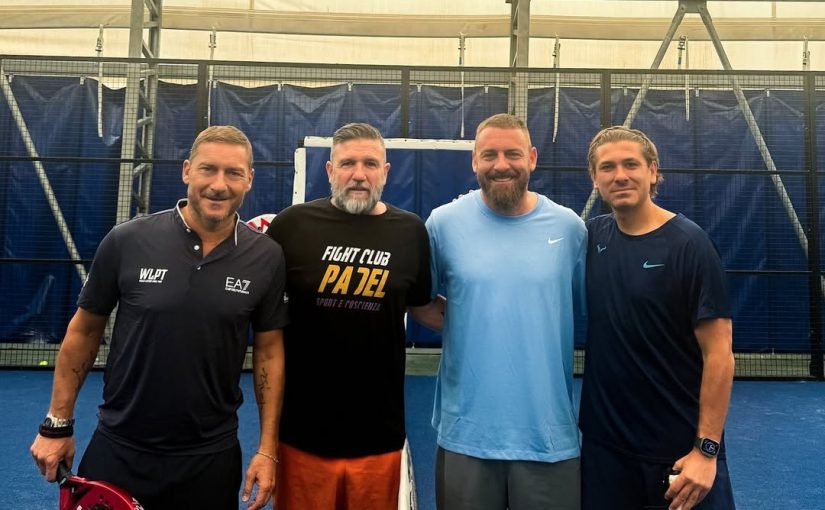 Instagram, sfida a padel per Totti, De Rossi, Candela e Cerci: “Tutti insieme si vince sempre” (FOTO)