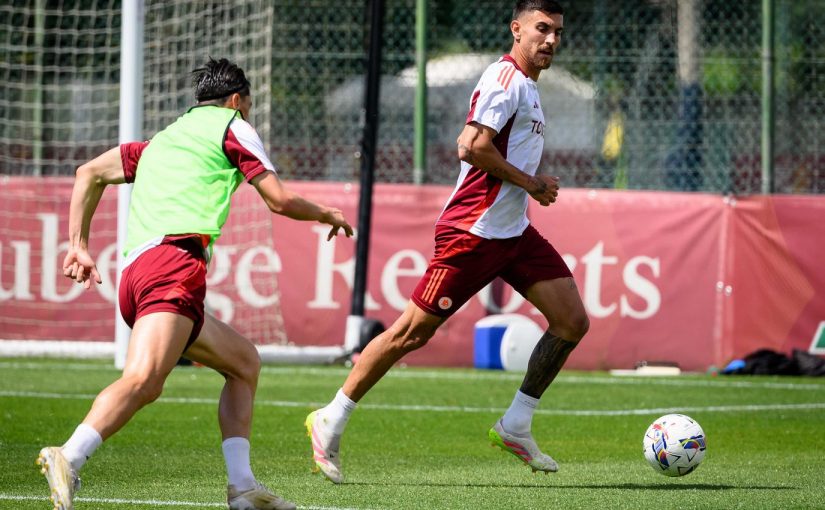 Trigoria, Pellegrini interrompe la seduta per un problema muscolare: domani gli esami. Tutti in gruppo tranne Dybala e Sangaré (FOTO e VIDEO)