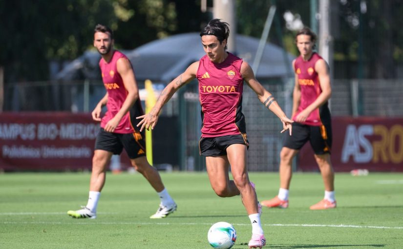 Trigoria, -4 a Roma-Bologna: Dybala e Ndicka in gruppo, Pellegrini ancora a parte (FOTO)
