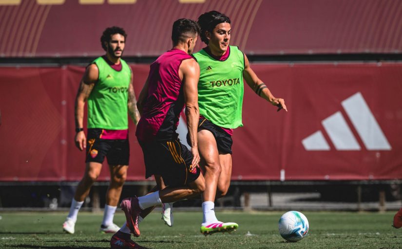 Trigoria, allenamento mattutino: assenti i nazionali, show di Dybala. Domani alle 11 amichevole contro il Roma City (FOTO EVIDEO)