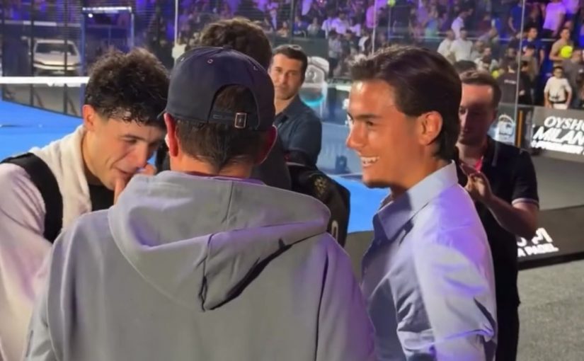Dybala a Milano per il torneo Oysho Premier Padel: “Ci gioco solo in vacanza. La racchetta di Tapia? L’ho usata, ma non è cambiato molto…” (FOTO e VIDEO)