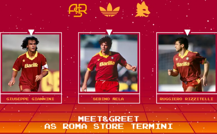 Lancio Terrace Icons Collection: domani Giannini, Nela e Rizzitelli incontreranno i tifosi al Roma Store della Stazione Termini