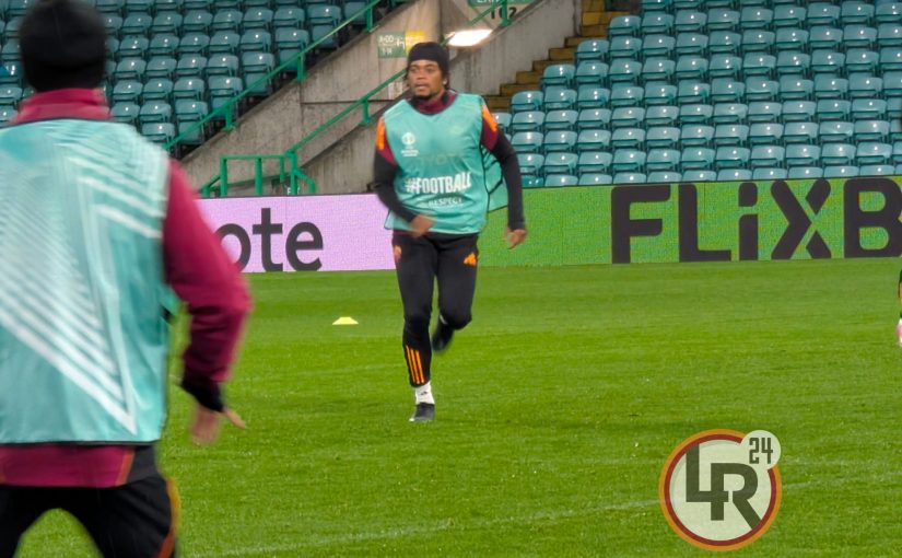 Celtic-Roma: riscaldamento e torello per la squadra nella rifinitura (FOTO e VIDEO)