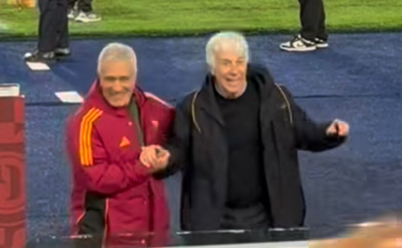 Roma-Cremonese, Gasperini show a fine partita: l’allenatore balla dopo la vittoria su richiesta dei tifosi (VIDEO)