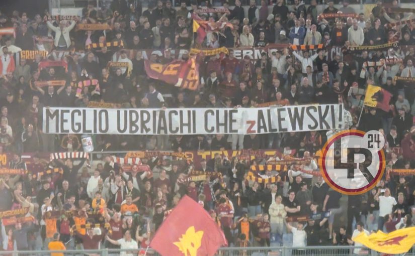 Roma-Atalanta, l’ironico striscione in Tevere: “Meglio ubriachi che Zalewski” (FOTO)